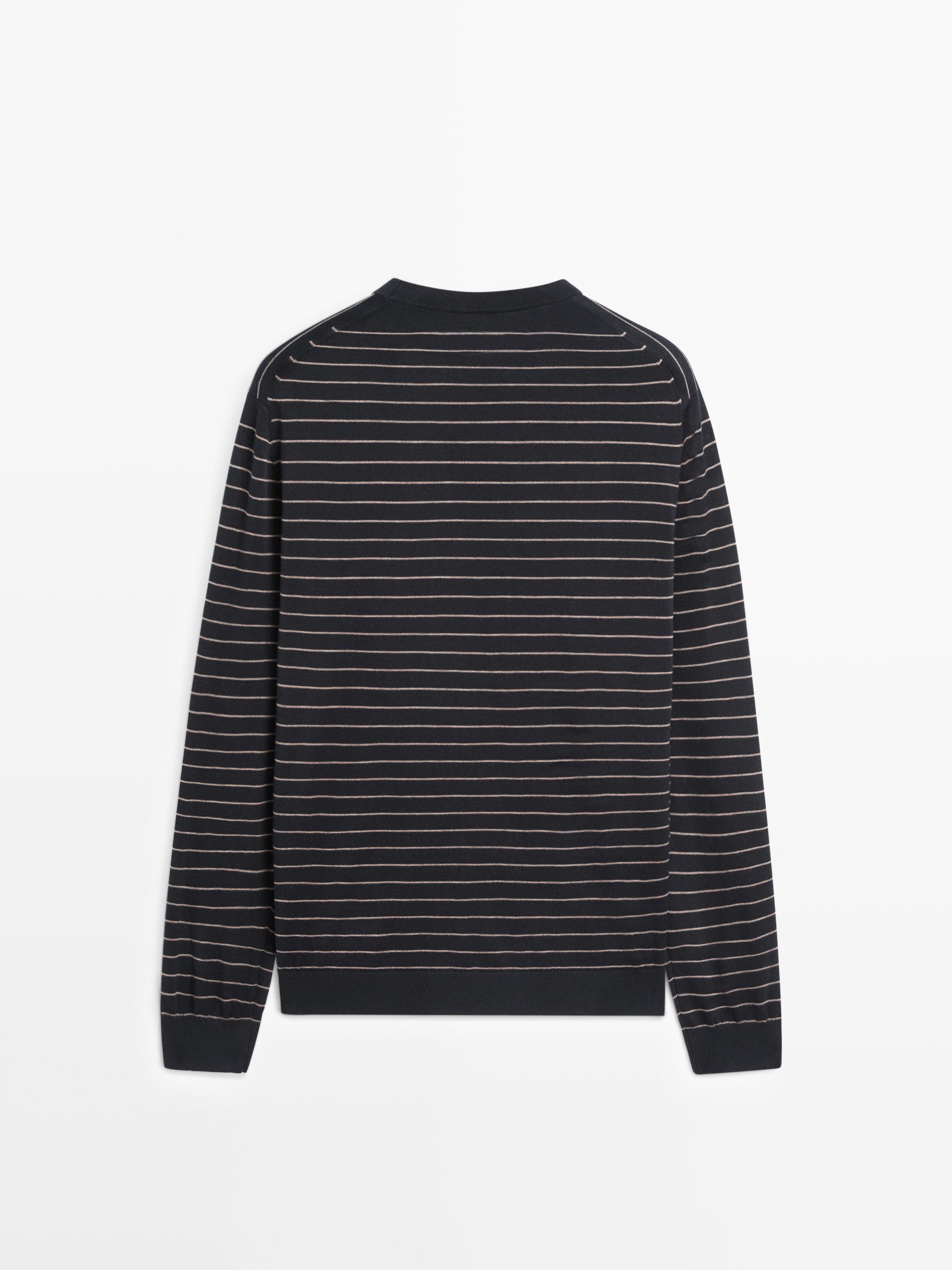 Pull rayé manches longues